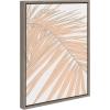 image:imageKate and Laurel Sylvie Palms Framed Canvas Wall Art by Alicia Schultz 18x24 Gray Tropcal Beachy Art for Wall