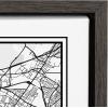 image:imageKate and Laurel Sylvie Paris Modern Map Framed Canvas Wall Art by Jake Goossen 18x24 Gray Geography Art for Wall