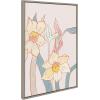 image:imageKate and Laurel Sylvie Pine Ridge Daffodils Framed Canvas Wall Art by Kate Aurelia Holloway 23x33 Gray Farmhouse Floral Art for Wall