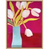 image:imageKate and Laurel Sylvie Pink Tulips Framed Canvas Wall Art by Emma Daisy 18x24 Natural Decorative Simple Botanical Wall Dcor