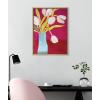 image:imageKate and Laurel Sylvie Pink Tulips Framed Canvas Wall Art by Emma Daisy 18x24 Natural Decorative Simple Botanical Wall Dcor