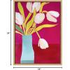 image:imageKate and Laurel Sylvie Pink Tulips Framed Canvas Wall Art by Emma Daisy 18x24 Natural Decorative Simple Botanical Wall Dcor