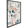 image:imageKate and Laurel Sylvie Plant Kingdom Framed Linen Textured Canvas Wall Art by Teju Reval 23x33 Black Whimsical Botanical Wall Decor