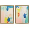 image:imageKate and Laurel Sylvie Pop of Color I and II Framed Canvas Wall Art Set by Amy Lighthall 2 Piece Set 18x24 Gold Modern Abstract Painted Brushstrokes Art for Wall