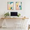 image:imageKate and Laurel Sylvie Pop of Color I and II Framed Canvas Wall Art Set by Amy Lighthall 2 Piece Set 18x24 Gold Modern Abstract Painted Brushstrokes Art for Wall