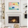 image:imageKate and Laurel Sylvie Pop of Color II Framed Canvas Wall Art by Amy Lighthall 28x38 Gold Modern Abstract Painted Brushstrokes Art for WallGold