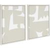 image:imageKate and Laurel Sylvie Quiet Jungle 1 Neutral Abstract Framed Canvas Wall Art Set by Kelly Knaga 2 Piece Set 18x24 White Neutral Abstract Wall Dcor Art Set