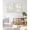 image:imageKate and Laurel Sylvie Quiet Jungle 1 Neutral Abstract Framed Canvas Wall Art Set by Kelly Knaga 2 Piece Set 18x24 White Neutral Abstract Wall Dcor Art Set