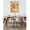 image:imageKate and Laurel Sylvie Quiet Town Framed Canvas Wall Art by Carey Copeland 28x38 Natural Modern Abstract Colorful Home Wall Decor