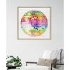 image:imageKate and Laurel Sylvie Rainbow Disco Ball Framed Canvas Wall Art by Cat Coquillette 30x30 Natural Modern Colorful Music Lover Art for Wall