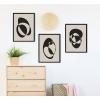 image:imageKate and Laurel Sylvie Retro Midcentury Modern Abstract Graphic Shapes Framed Canvas Wall Art Set by The Creative Bunch Studio 3 Piece Set NaturalBlack