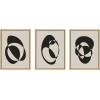image:imageKate and Laurel Sylvie Retro Midcentury Modern Abstract Graphic Shapes Framed Canvas Wall Art Set by The Creative Bunch Studio 3 Piece Set NaturalNatural