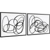 image:imageKate and Laurel Sylvie Ring of Light and Ring of Light 2 Framed Canvas Wall Art Set by Nikki Chu 2 Piece Set 28x38 Black Decorative Minimalist Abstract Art for Wall