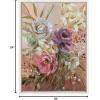 image:imageKate and Laurel Sylvie Rose Bouquet Framed Canvas Wall Art by Annie Quigley 18x24 Gold Soft Botanical Flower Bouquet Art for Wall Home DecorWhite