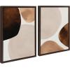 image:imageKate and Laurel Sylvie Shapes I and II Framed Canvas Wall Art Set by Amy Lighthall Set of 2 18x24 Gold Decorative Abstract Art Print for WallBrown