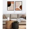 image:imageKate and Laurel Sylvie Shapes I and II Framed Canvas Wall Art Set by Amy Lighthall Set of 2 18x24 Gold Decorative Abstract Art Print for WallBrown