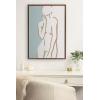 image:imageKate and Laurel Sylvie Simple Romantic Line Art Drawing 2 Tan and Teal Framed Canvas Wall Art by The Creative Bunch Studio 23x33 Gold Modern Abstract Body Line Drawing Wall DecorGold