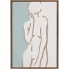 image:imageKate and Laurel Sylvie Simple Romantic Line Art Drawing 2 Tan and Teal Framed Canvas Wall Art by The Creative Bunch Studio 23x33 Gold Modern Abstract Body Line Drawing Wall DecorGold