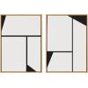 image:imageKate and Laurel Sylvie Sleek Luxe Minimalist Black and White Abstract Framed Canvas Wall Art Set by The Creative Bunch Studio 2 piece 18x24 Natural Simple Minimal Art Set for WallNatural