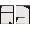 image:imageKate and Laurel Sylvie Sleek Luxe Minimalist Black and White Abstract Framed Canvas Wall Art Set by The Creative Bunch Studio 2 piece 18x24 Natural Simple Minimal Art Set for WallBlack