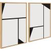 image:imageKate and Laurel Sylvie Sleek Luxe Minimalist Black and White Abstract Framed Canvas Wall Art Set by The Creative Bunch Studio 2 piece 18x24 Natural Simple Minimal Art Set for WallNatural