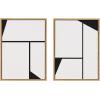 image:imageKate and Laurel Sylvie Sleek Luxe Minimalist Black and White Abstract Framed Canvas Wall Art Set by The Creative Bunch Studio 2 piece 18x24 Natural Simple Minimal Art Set for WallNatural