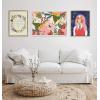 image:imageKate and Laurel Sylvie Softly Framed Canvas Wall Art by Mia Charro 18x24 Gold Modern Fun Abstract Colorful Botanical Flower Art for WallWhite
