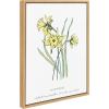 image:imageKate and Laurel Sylvie Spring Daffodil Framed Canvas Wall Art by Statement Goods 18x24 Natural Decorative Floral Wall Art