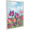 image:imageKate and Laurel Sylvie Spring Framed Canvas Wall Art by Rachel Christopoulos 18x24 White Watercolor Floral Art for WallWhite