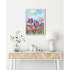 image:imageKate and Laurel Sylvie Spring Framed Canvas Wall Art by Rachel Christopoulos 18x24 White Watercolor Floral Art for WallWhite