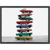 image:imageKate and Laurel Sylvie Stacked Cars Framed Canvas Wall Art by Saint and Sailor Studios 18x24 Natural Modern Colorful Car Toys Art for WallGray