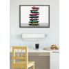 image:imageKate and Laurel Sylvie Stacked Cars Framed Canvas Wall Art by Saint and Sailor Studios 18x24 Natural Modern Colorful Car Toys Art for WallGray