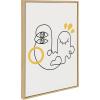 image:imageKate and Laurel Sylvie Still Here Framed Canvas Wall Art by Shatha Al Dafai 23x33 Natural Whimsical Line Drawing Abstract Art Print for Wall