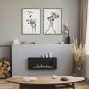 image:imageKate and Laurel Sylvie Still Life Flowers in Vases Framed Linen Textured Canvas Wall Art Set by The Creative Bunch Studio 23x33 Gray Decorative Floral Art for WallGrey