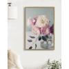 image:imageKate and Laurel Sylvie Still Life Garden Roses Framed Canvas Wall Art by Kristy Campbell 23x33 Gold Decorative Floral Art Print for Wall