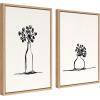 image:imageKate and Laurel Sylvie Still Life Sketched Botanical Flower Vase Art Set on Framed Linen Textured Canvas by The Creative Bunch Studio 18x24 Natural Illustrated Chic Floral Still LifeNatural