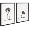 image:imageKate and Laurel Sylvie Still Life Sketched Botanical Flower Vase Art Set on Framed Linen Textured Canvas by The Creative Bunch Studio 18x24 Natural Illustrated Chic Floral Still LifeBlack