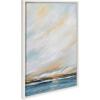 image:imageKate and Laurel Sylvie Sunday Morning Tranquility and Clouds Framed Canvas Wall Art Set by Mary Sparrow 3 Piece Set White Soft Watercolor Landscape Art for Wall