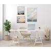 image:imageKate and Laurel Sylvie Sunday Morning Tranquility and Clouds Framed Canvas Wall Art Set by Mary Sparrow 3 Piece Set White Soft Watercolor Landscape Art for Wall