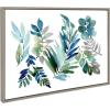 image:imageKate and Laurel Sylvie Tropic Leaves Blue Framed Canvas Wall Art by Sara Berrenson 23x33 Natural Watercolor Floral Home DecorGrey