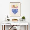 image:imageKate and Laurel Sylvie Tropical Love Framed Canvas Wall Art by Kasey Free 18x24 Natural Heart Inspired Home Decor