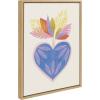 image:imageKate and Laurel Sylvie Tropical Love Framed Canvas Wall Art by Kasey Free 18x24 Natural Heart Inspired Home Decor