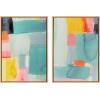 image:imageKate and Laurel Sylvie United Colors I and II Framed Canvas Wall Art Set by Amy Lighthall 2 Piece Set 23x33 Natural Modern Soft Watercolor Abstract Art Set for Wall Home DecorNatural