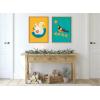 image:imageKate and Laurel Sylvie Varied Thrush Framed Canvas Wall Art by Amber Leaders Designs 18x24 Natural MidCentury Modern Colorful Bird Illustration Art for Wall