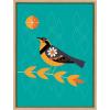 image:imageKate and Laurel Sylvie Varied Thrush Framed Canvas Wall Art by Amber Leaders Designs 18x24 Natural MidCentury Modern Colorful Bird Illustration Art for Wall