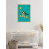 image:imageKate and Laurel Sylvie Varied Thrush Framed Canvas Wall Art by Amber Leaders Designs 18x24 Natural MidCentury Modern Colorful Bird Illustration Art for Wall