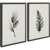 image:imageKate and Laurel Sylvie Vintage Botanical 3 and 4 Linen Textured Canvas Wall Art by Teju Reval of SnazzyHues Set of 2 18x24 Gray Decorative Calming Botanical Art for WallGray