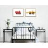 image:imageKate and Laurel Sylvie Vintage Toy Bulldozer Red and Vintage Toy Front End Loader Yellow Framed Canvas Wall Art Set by Saint and Sailor Studios 2 Piece 18x24 Natural Retro Toy Trucks Art