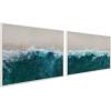 image:imageKate and Laurel Sylvie Waves Crashing on the Beach 1 and 2 Framed Canvas Wall Art Set by The Creative Bunch Studio 2 Piece Set 28x38 White Tropical Ocean Beach Art for Wall