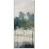 image:imageKate and Laurel Sylvie Whispering Trees I Framed Canvas Wall Art by Amy Lighthall 18x40 Gray Modern Abstract Tree Landscape Art for WallWhite